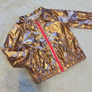 Cat and Jack metallic pink windbreaker rain jacket